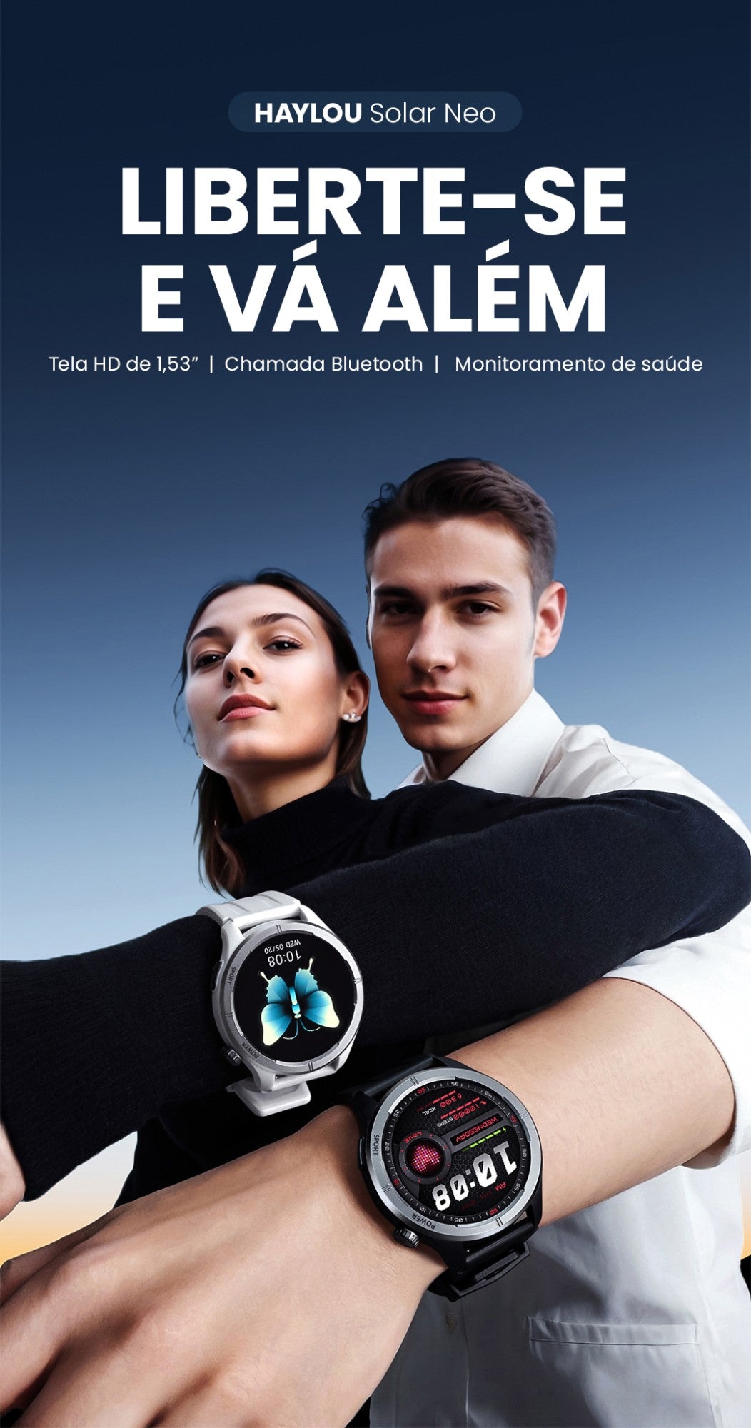 HAYLOU Solar Neo Smartwatches 1,53" Display HD 24H Monitoramento
