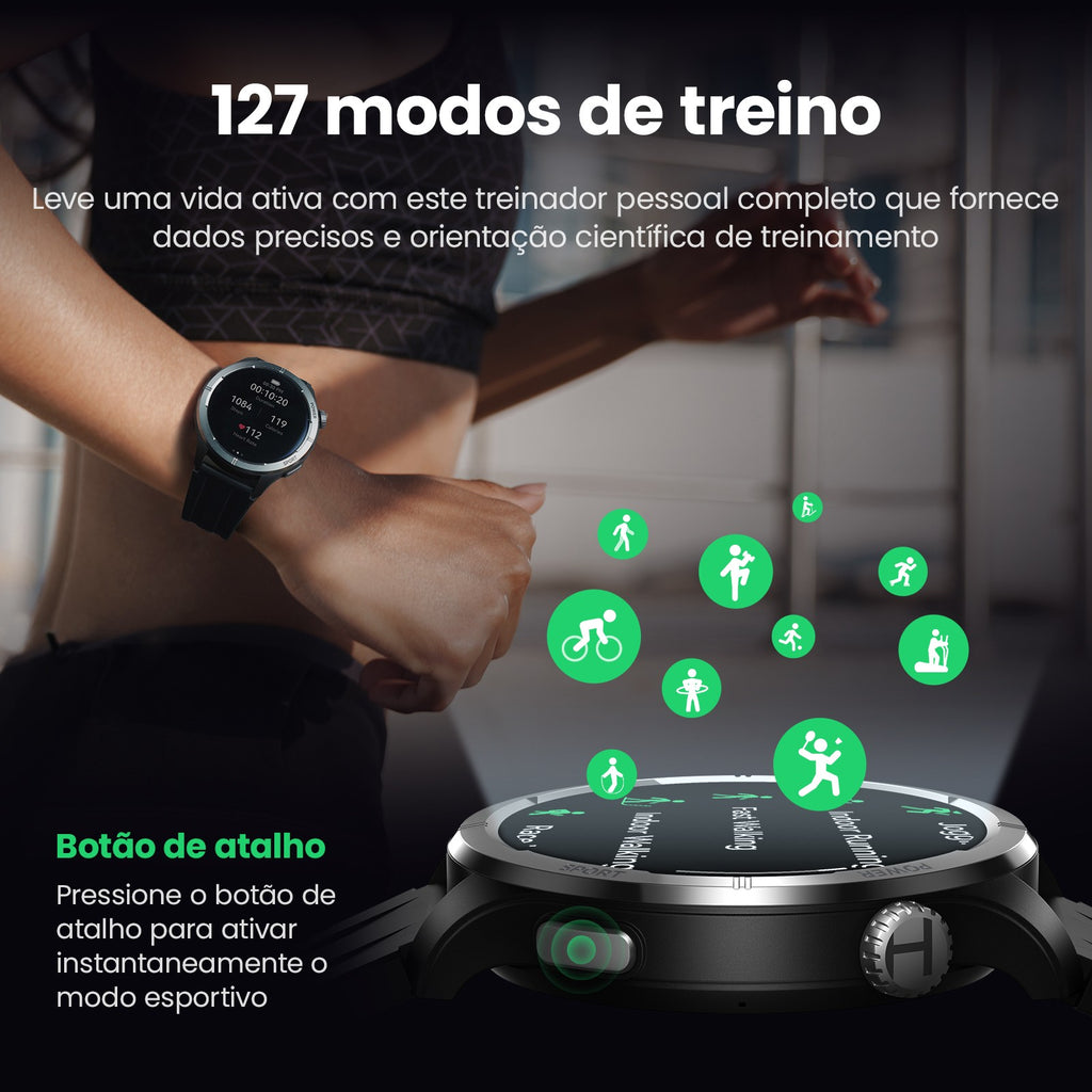 HAYLOU Solar Neo Smartwatches 1,53" Display HD 24H Monitoramento