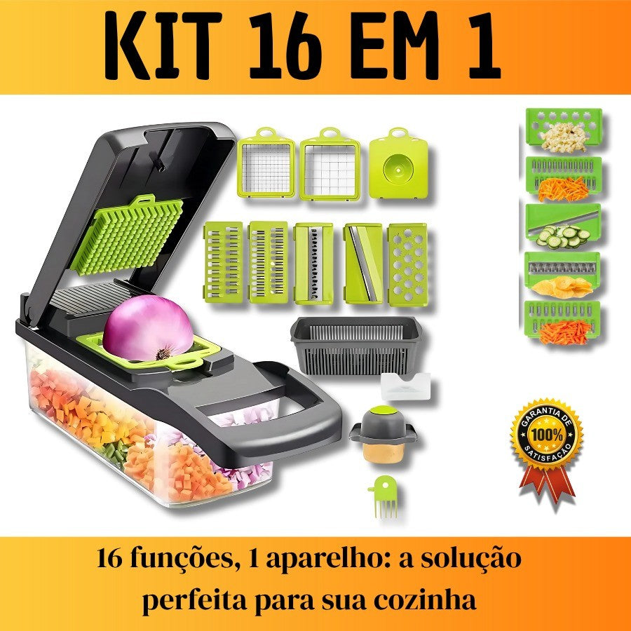 Fatiador e Cortador de Leguminosas 16 em 1 – Multifuncional com Coletor