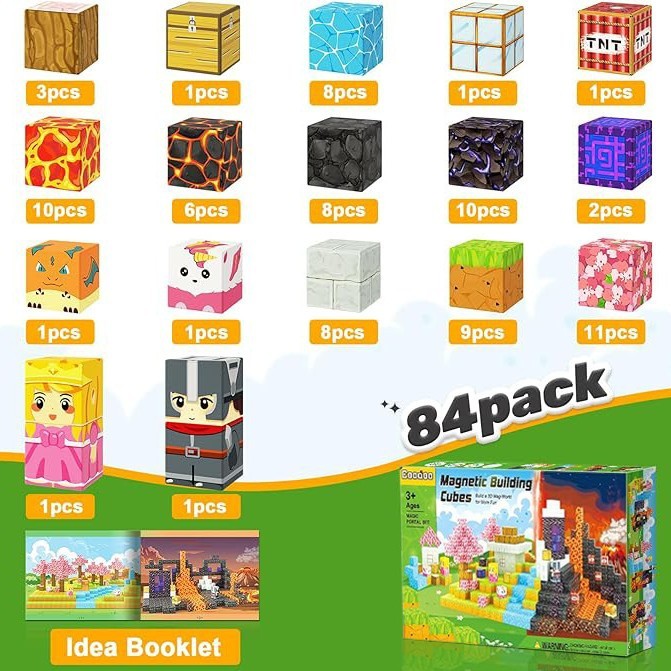 Blocos de construção magnéticos MINECRAFT