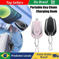 Mini Power Bank 1500mAh, Carregadorl em Formato de Chaveiro