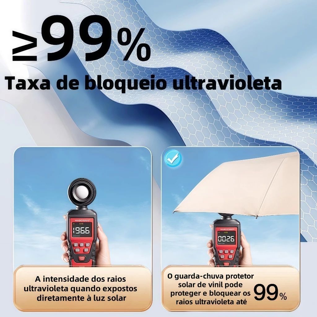 24 Ossos Guarda Chuva Automático Dobrável Proteção UV UP50+