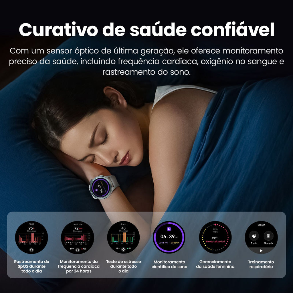 HAYLOU Solar Neo Smartwatches 1,53" Display HD 24H Monitoramento