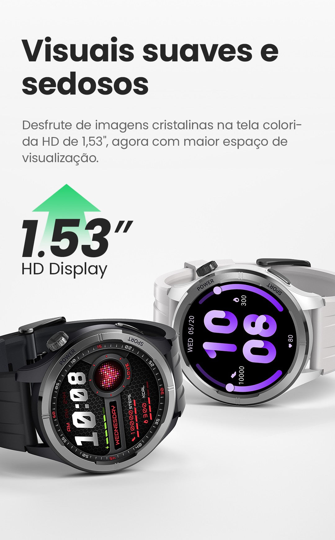 HAYLOU Solar Neo Smartwatches 1,53" Display HD 24H Monitoramento