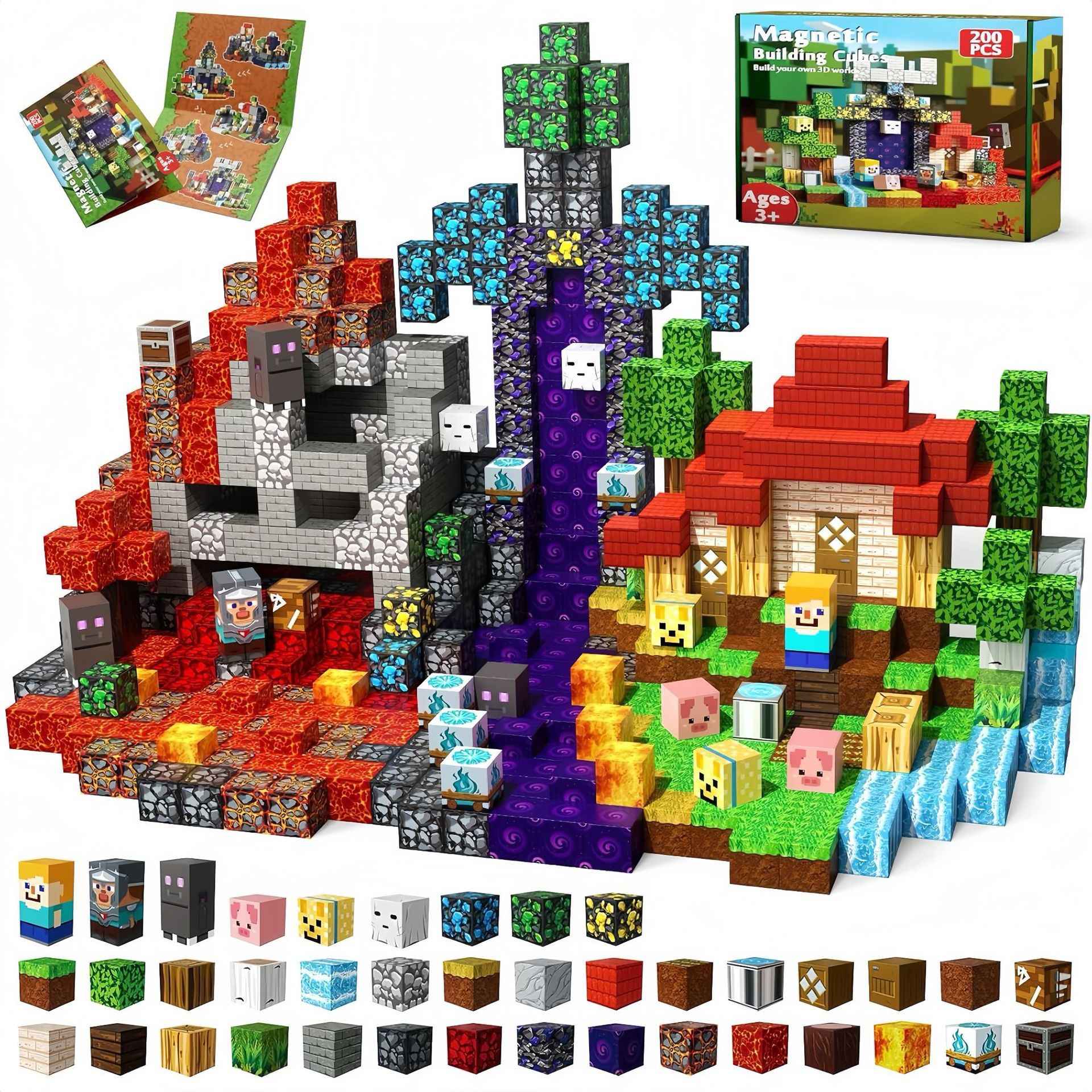 Blocos de construção magnéticos MINECRAFT